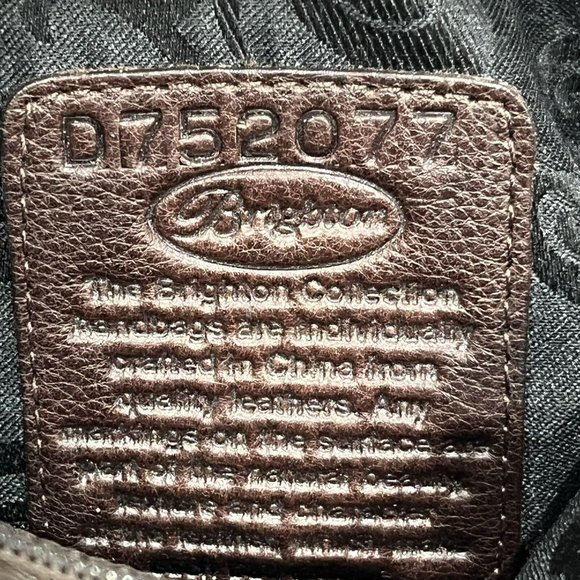 Brighton Large Black Canvas Tote Bag Purse Brown Leather Detail Flower Charm - Picture 9 of 16